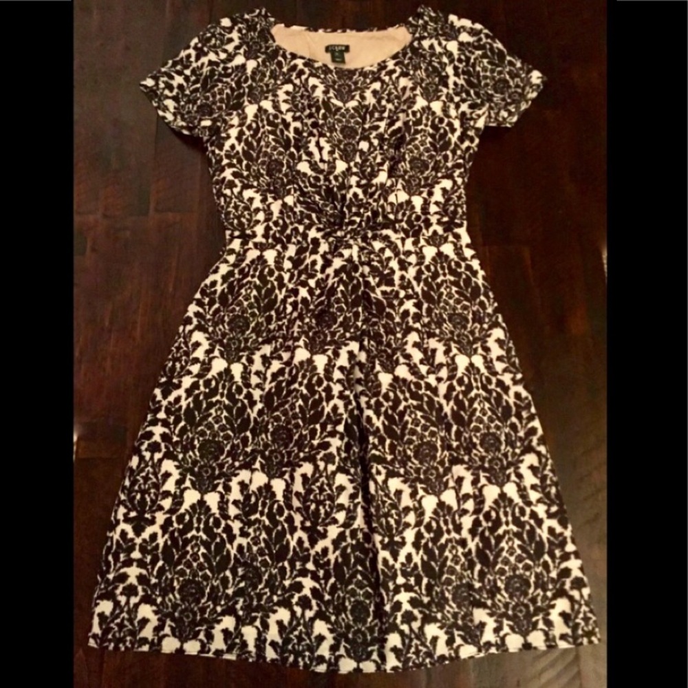 J.Crew black and white floral dress size 00